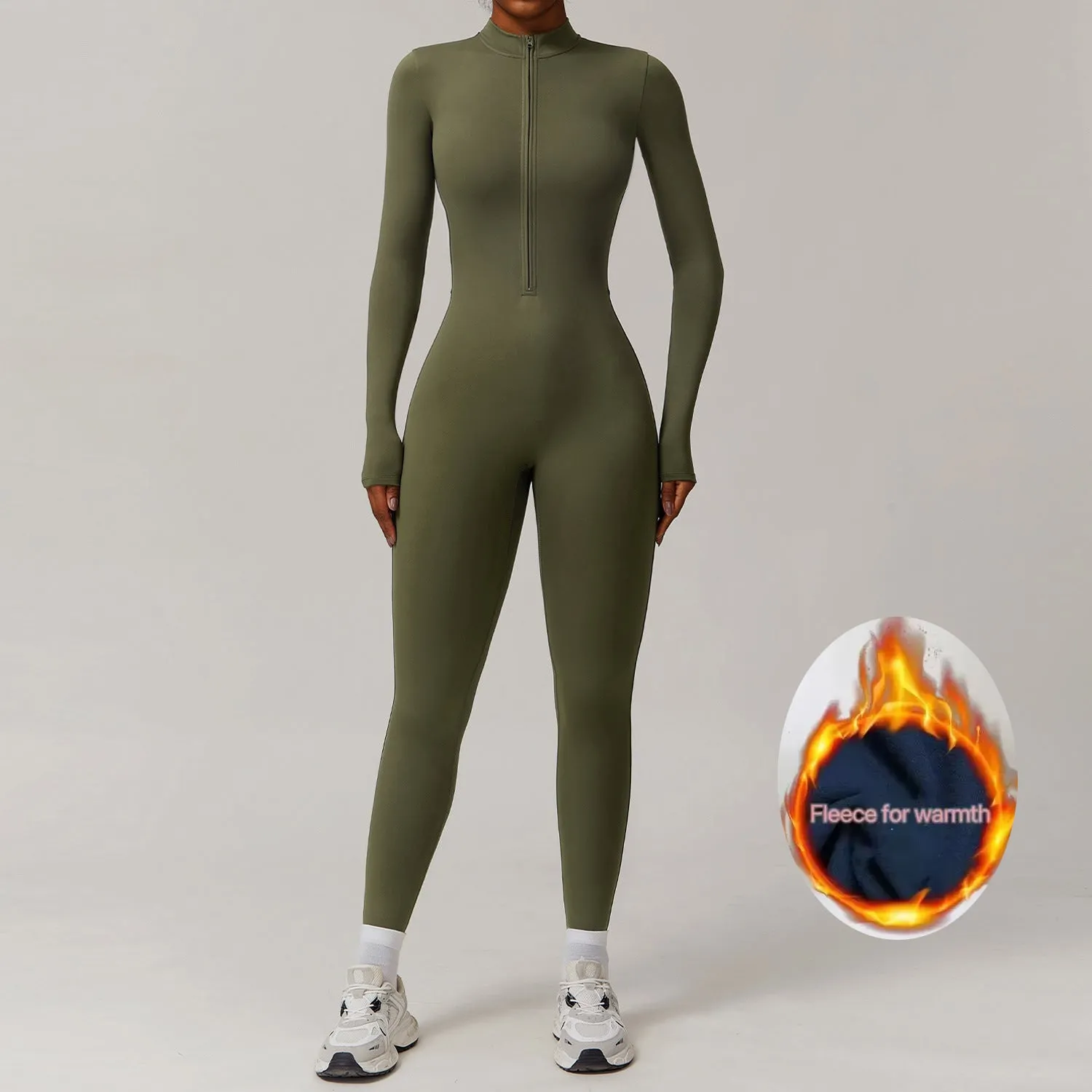 Fleeced Warm Longsleeve Jumpsuit (Size down)