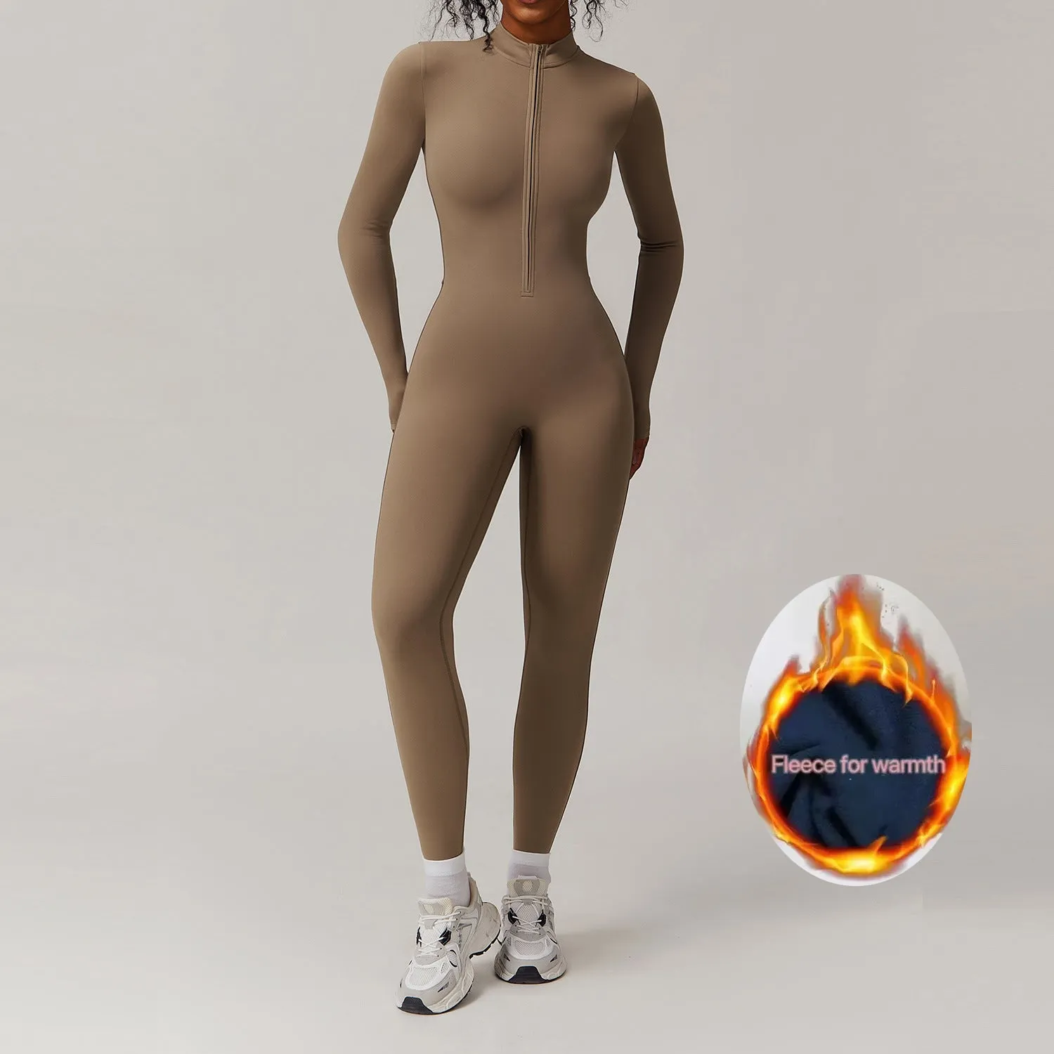 Fleeced Warm Longsleeve Jumpsuit (Size down)