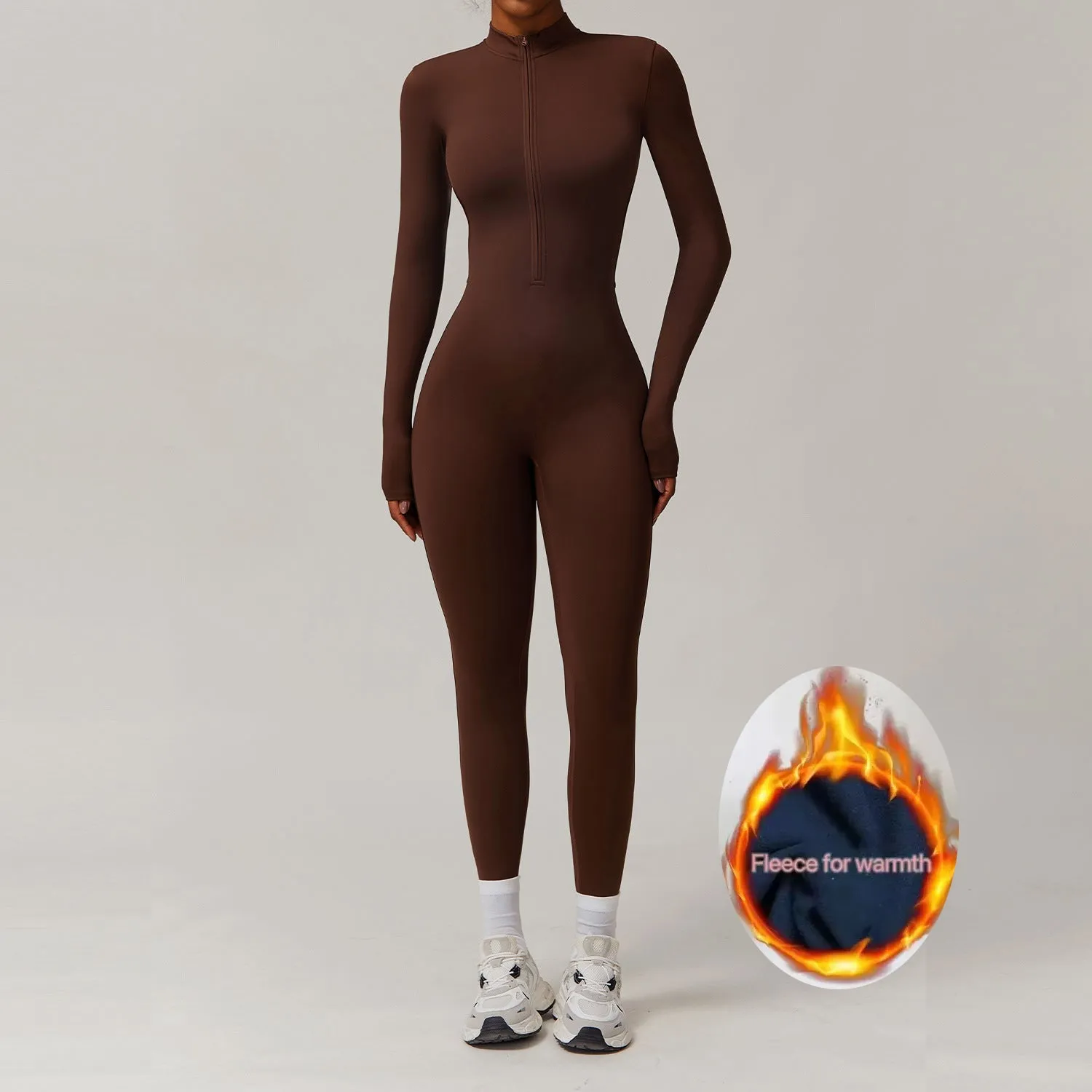 Fleeced Warm Longsleeve Jumpsuit (Size down)