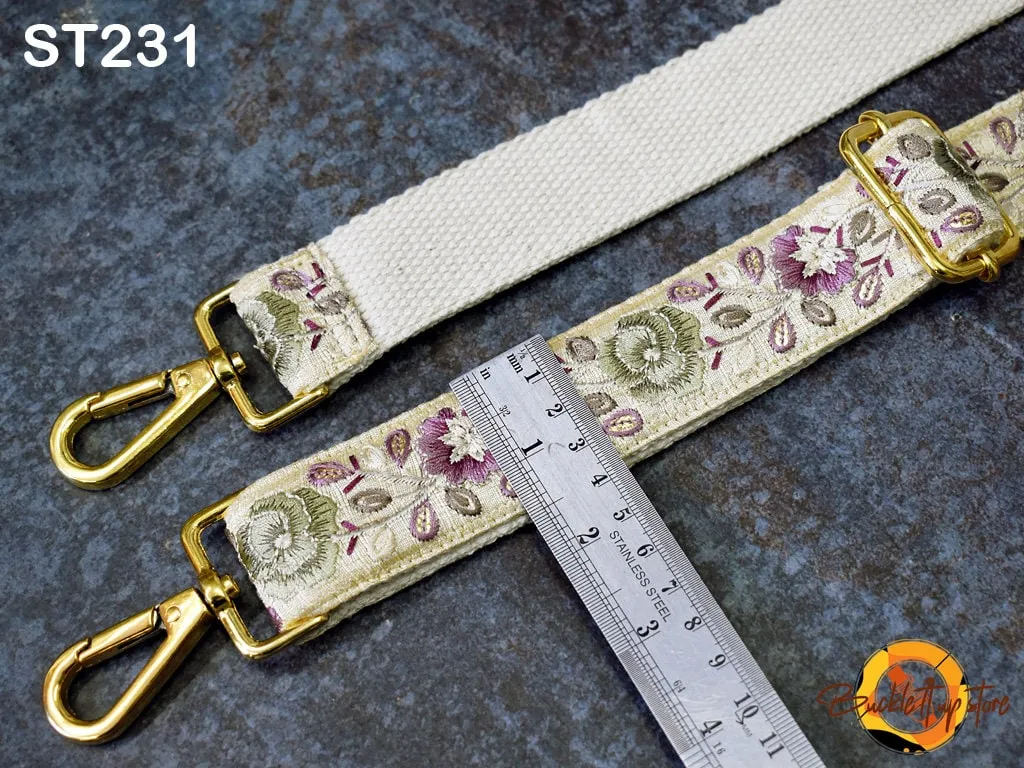 Floral Embroidered Purse Strap Crossbody Strap for Purses Gift for Daughter Handbag Boho Bag Strap Embroidery Replacement Boho Guitar Strap