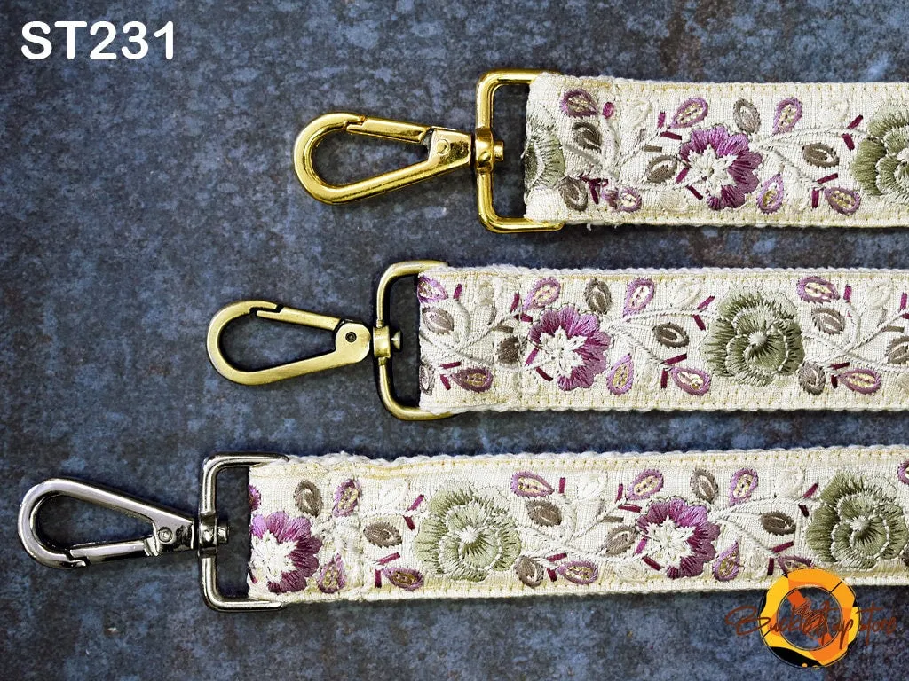 Floral Embroidered Purse Strap Crossbody Strap for Purses Gift for Daughter Handbag Boho Bag Strap Embroidery Replacement Boho Guitar Strap