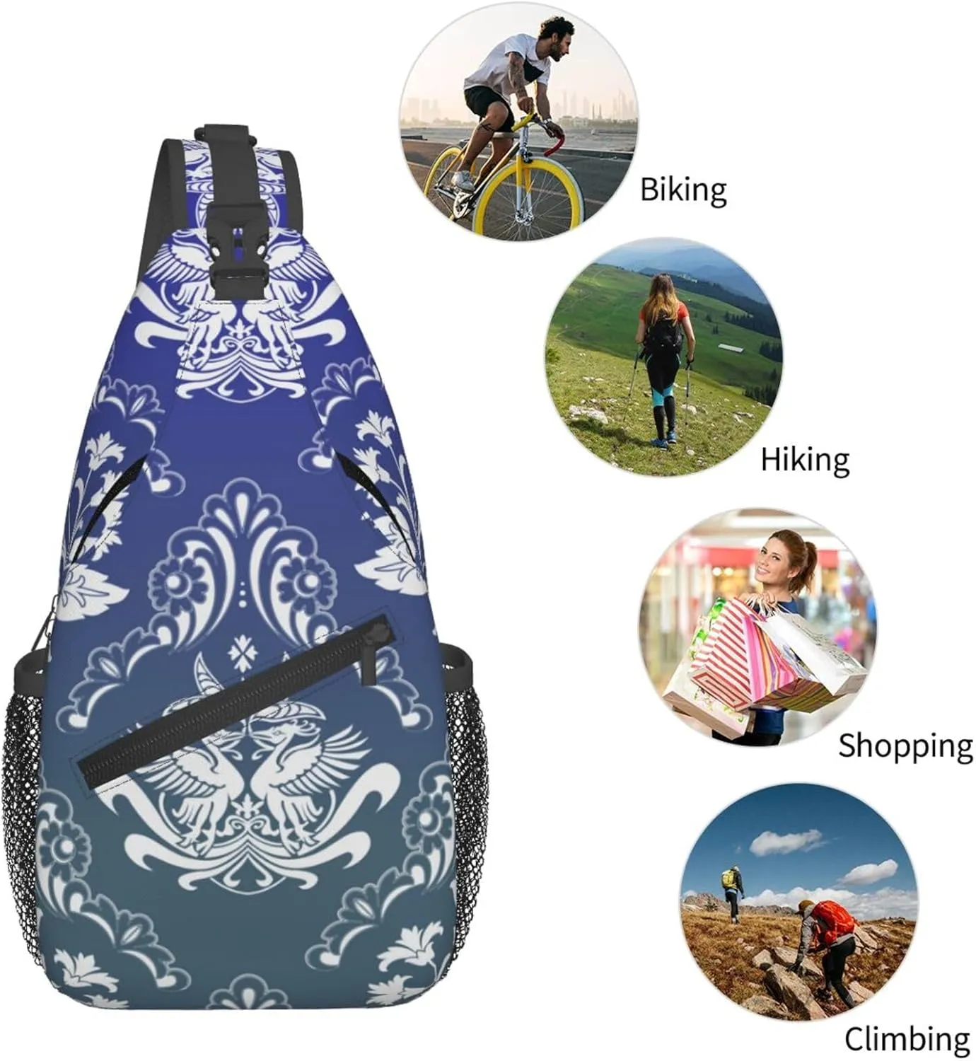 Flowers Chest Bags Crossbody Sling Bag Shoulder Bag Travel Hiking Daypack For Men Women