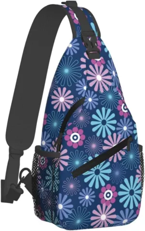 Flowers Chest Bags Crossbody Sling Bag Shoulder Bag Travel Hiking Daypack For Men Women
