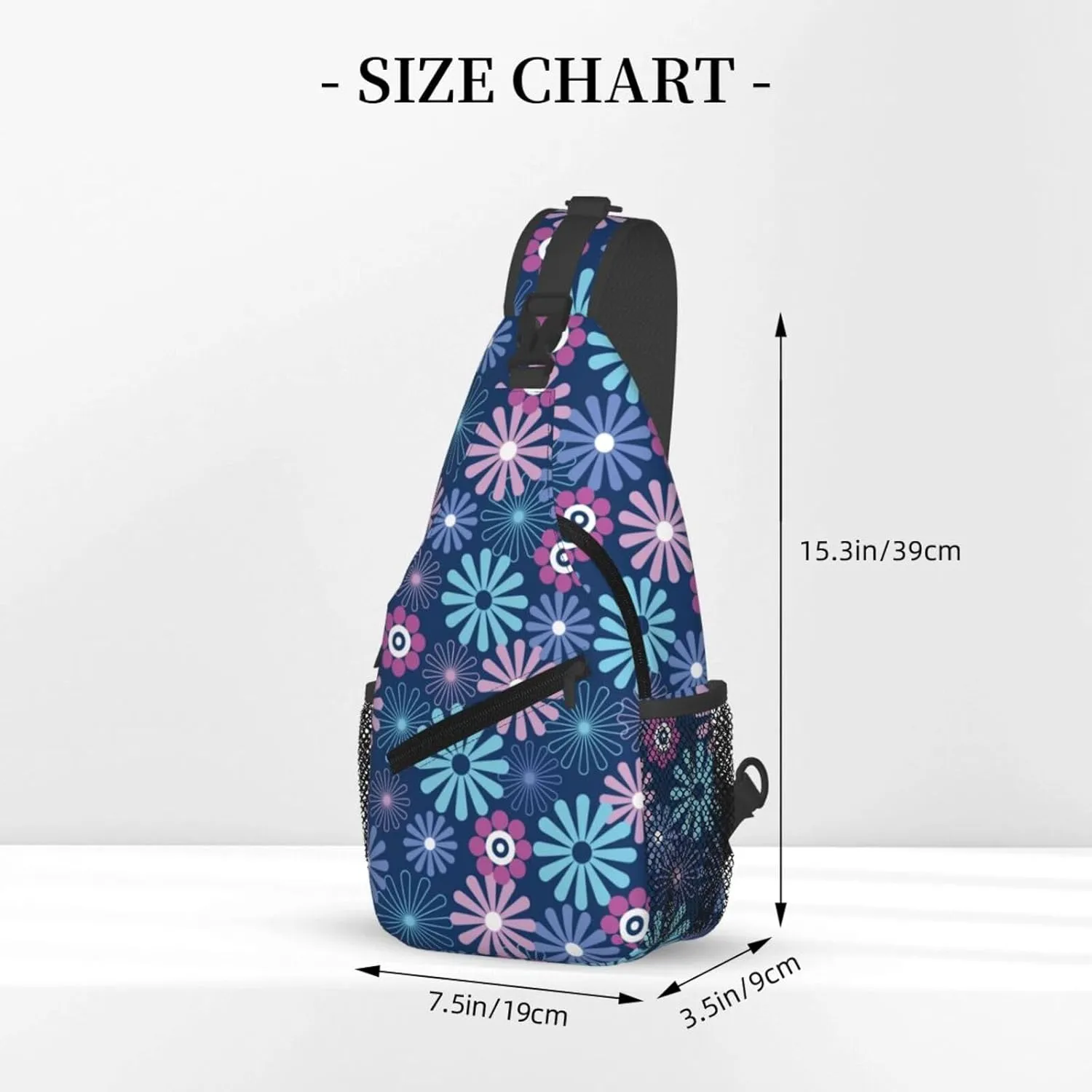 Flowers Chest Bags Crossbody Sling Bag Shoulder Bag Travel Hiking Daypack For Men Women
