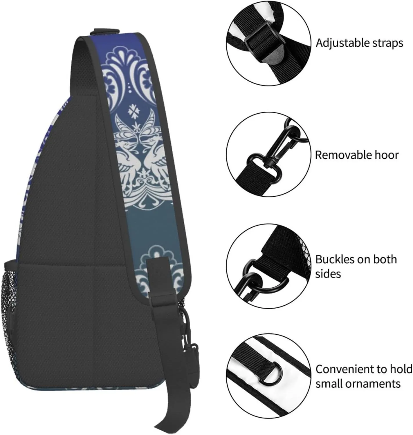 Flowers Chest Bags Crossbody Sling Bag Shoulder Bag Travel Hiking Daypack For Men Women