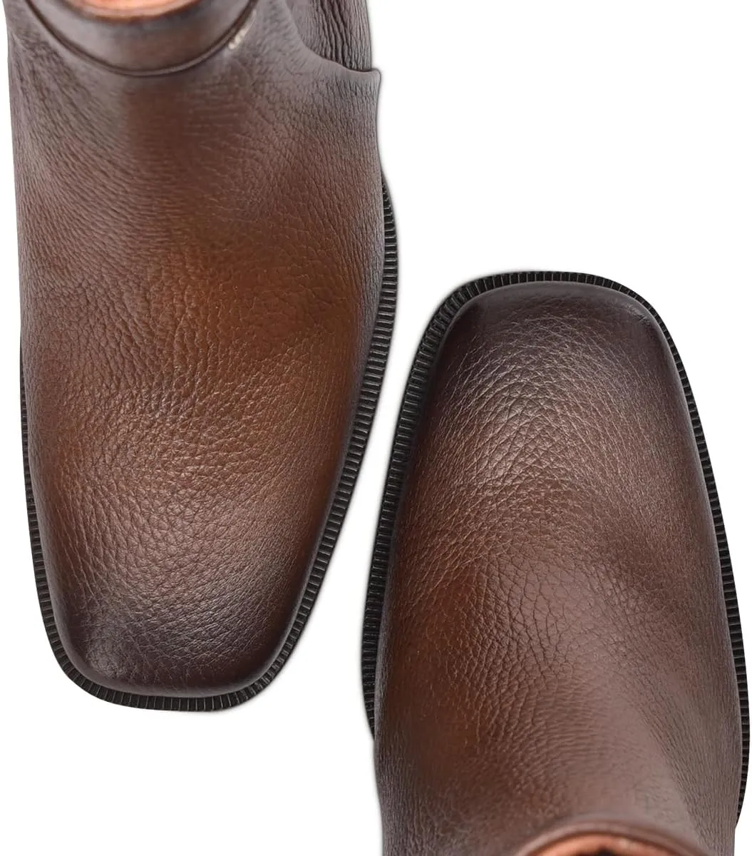 FRANCO CUADRA Women's Bootie in Genuine Deer Leather Brown