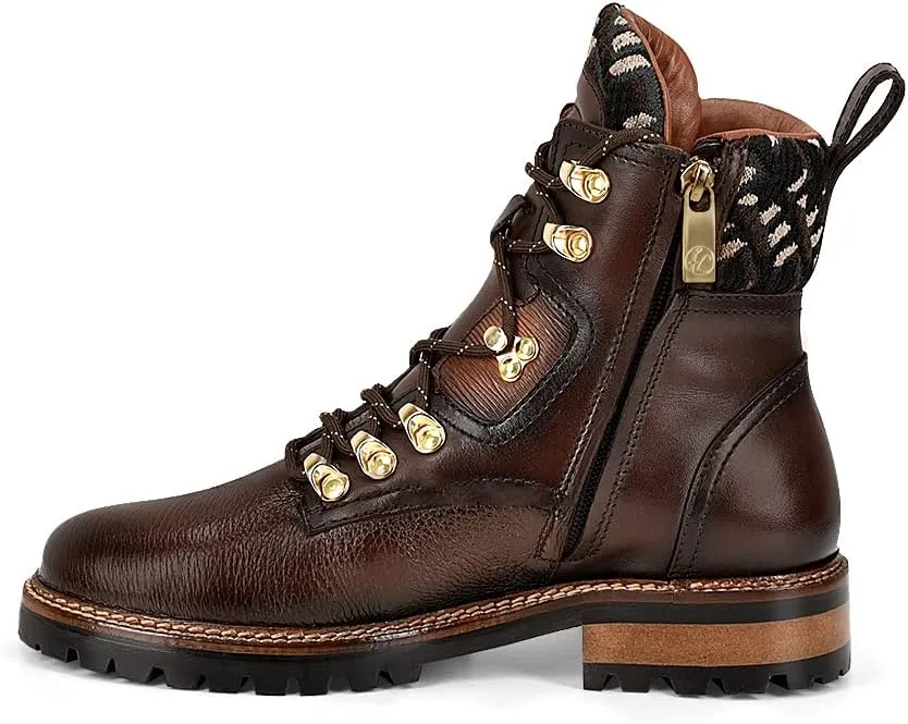 FRANCO CUADRA Women's Bootie in Genuine Deer Leather Brown