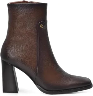 FRANCO CUADRA Women's Bootie in Genuine Deer Leather Brown