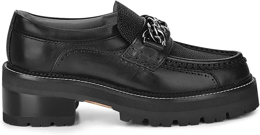 FRANCO CUADRA Women's Slip On Moccasin in Genuine Stingray Leather Black