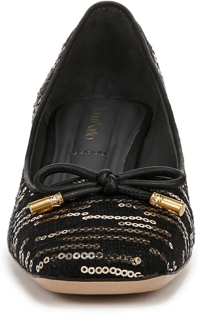 Franco Sarto Women's Natalia Square Toe Block Heel Pump with Bow
