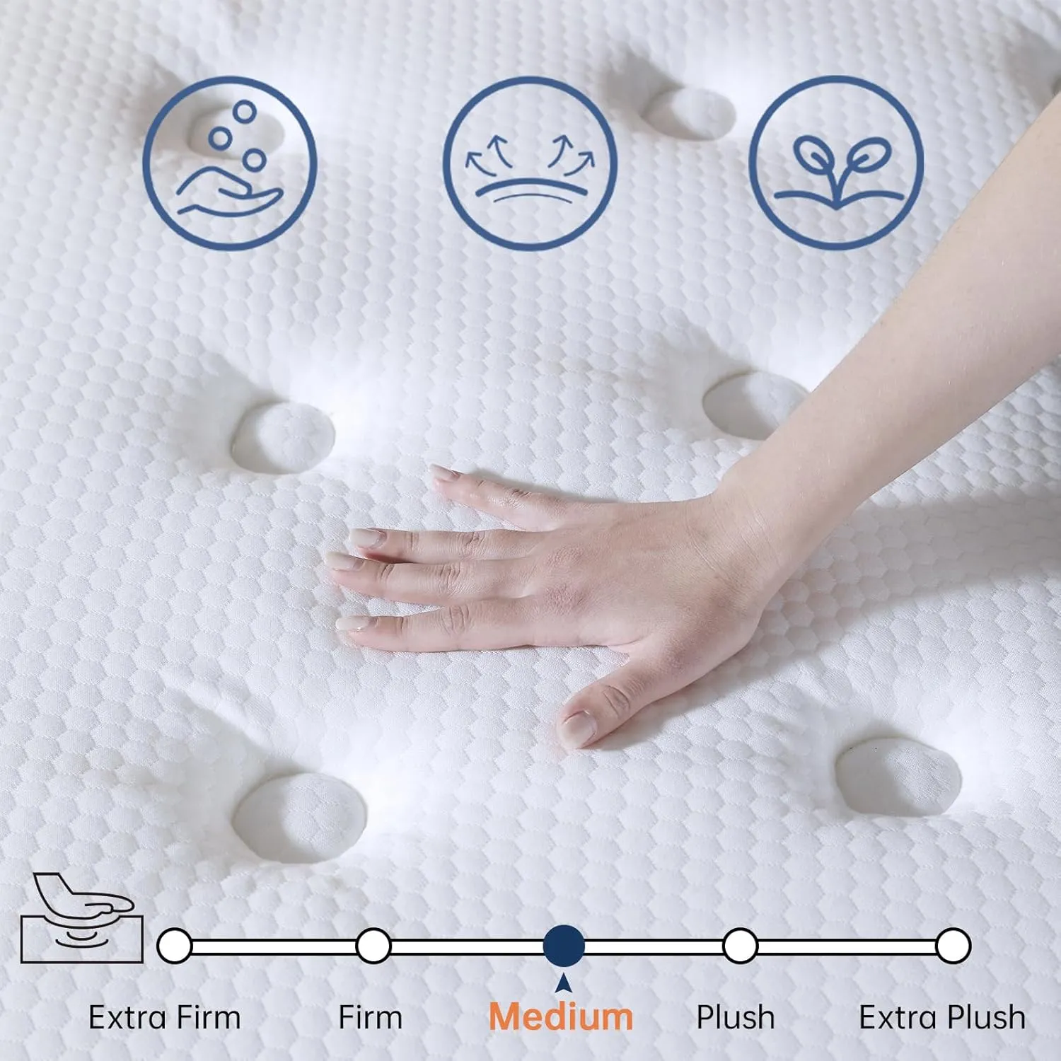 Full Mattress, 10 Inch Full Size Mattress in a Box, Medium Firm with Pocket Spring and Soft Foam, Motion Isolation, Strong Edge Support