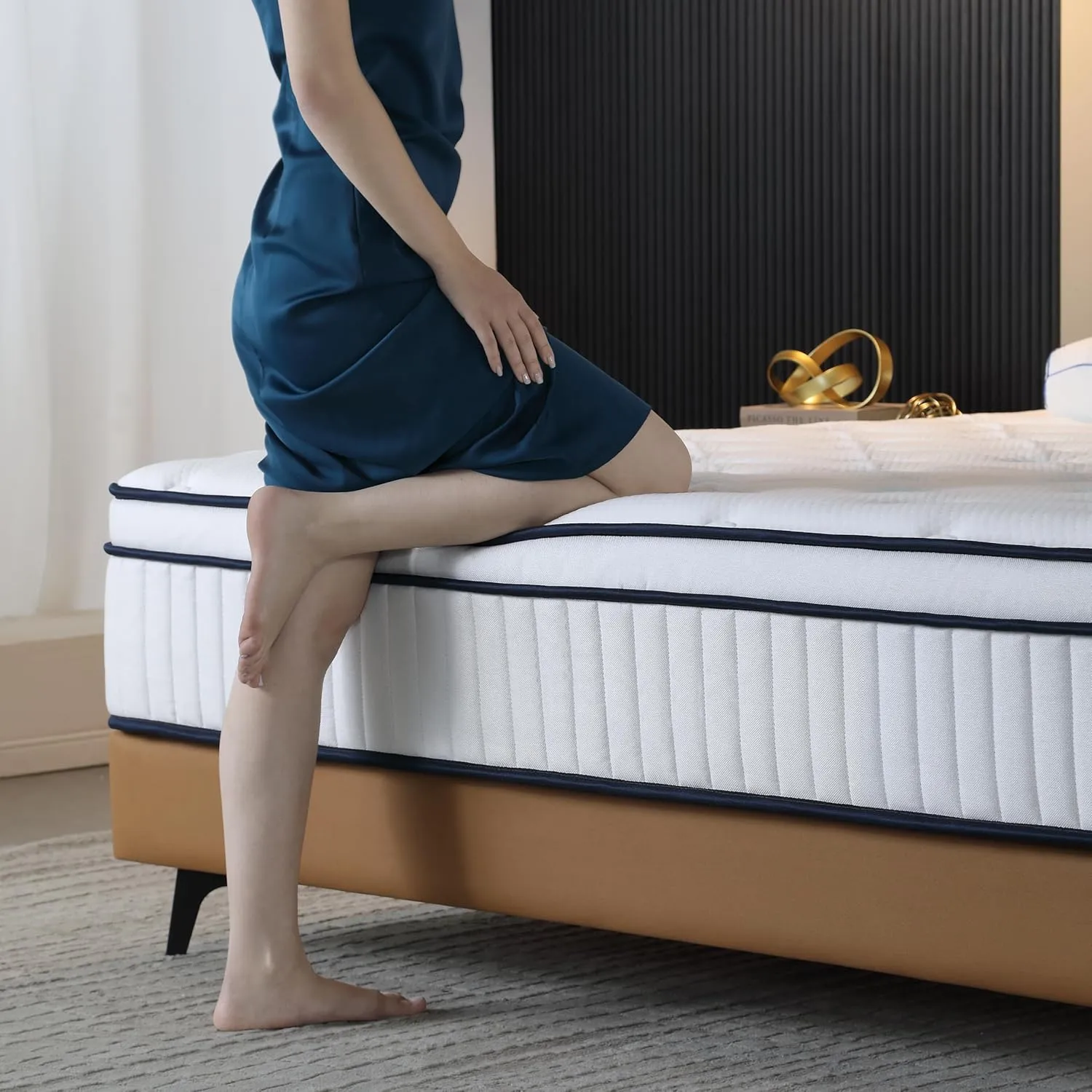 Full Mattress, 10 Inch Full Size Mattress in a Box, Medium Firm with Pocket Spring and Soft Foam, Motion Isolation, Strong Edge Support