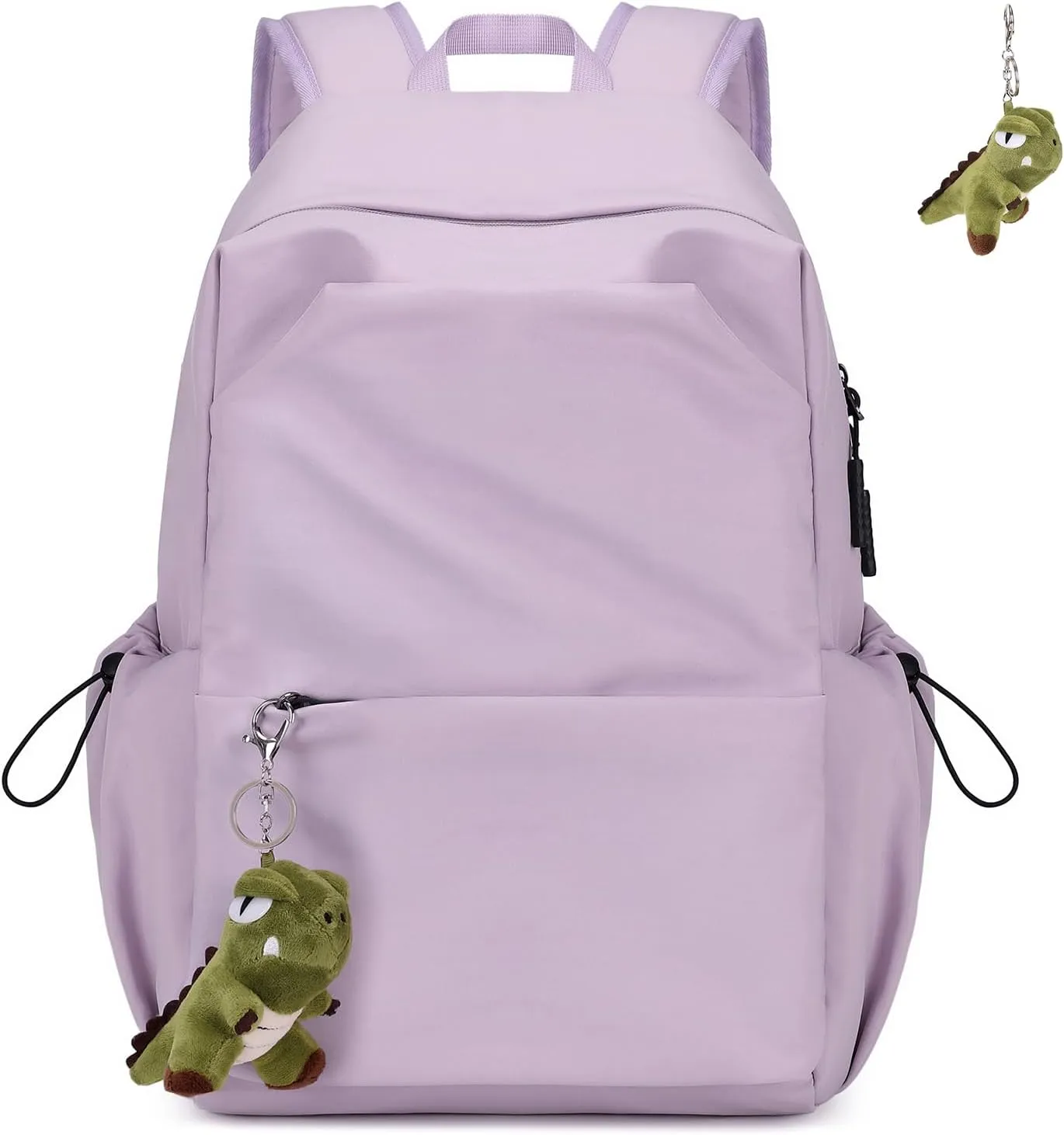 Girls Backpack, School Backpack for Teens Lightweight Kids School Bags College Bookbag with Furry Doll, Purple