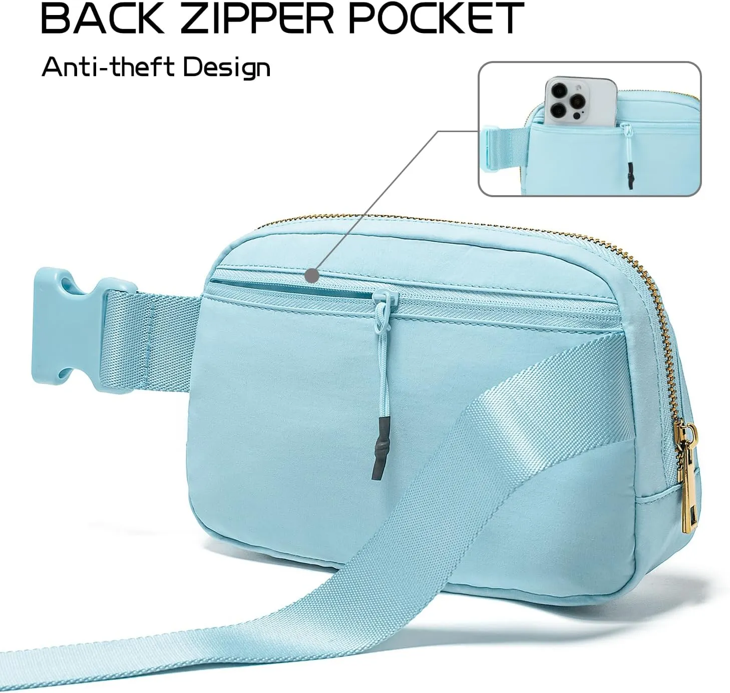 Gitus Gifts for 8 9 10 11 12 Year Old Girls Belt Bag Fanny Pack Crossbody Bags with Initial Letter Patch Cute Stuff Birthday Gifts for Teen Girls Women Personalized Trend Stuff (Icing Blue-S)