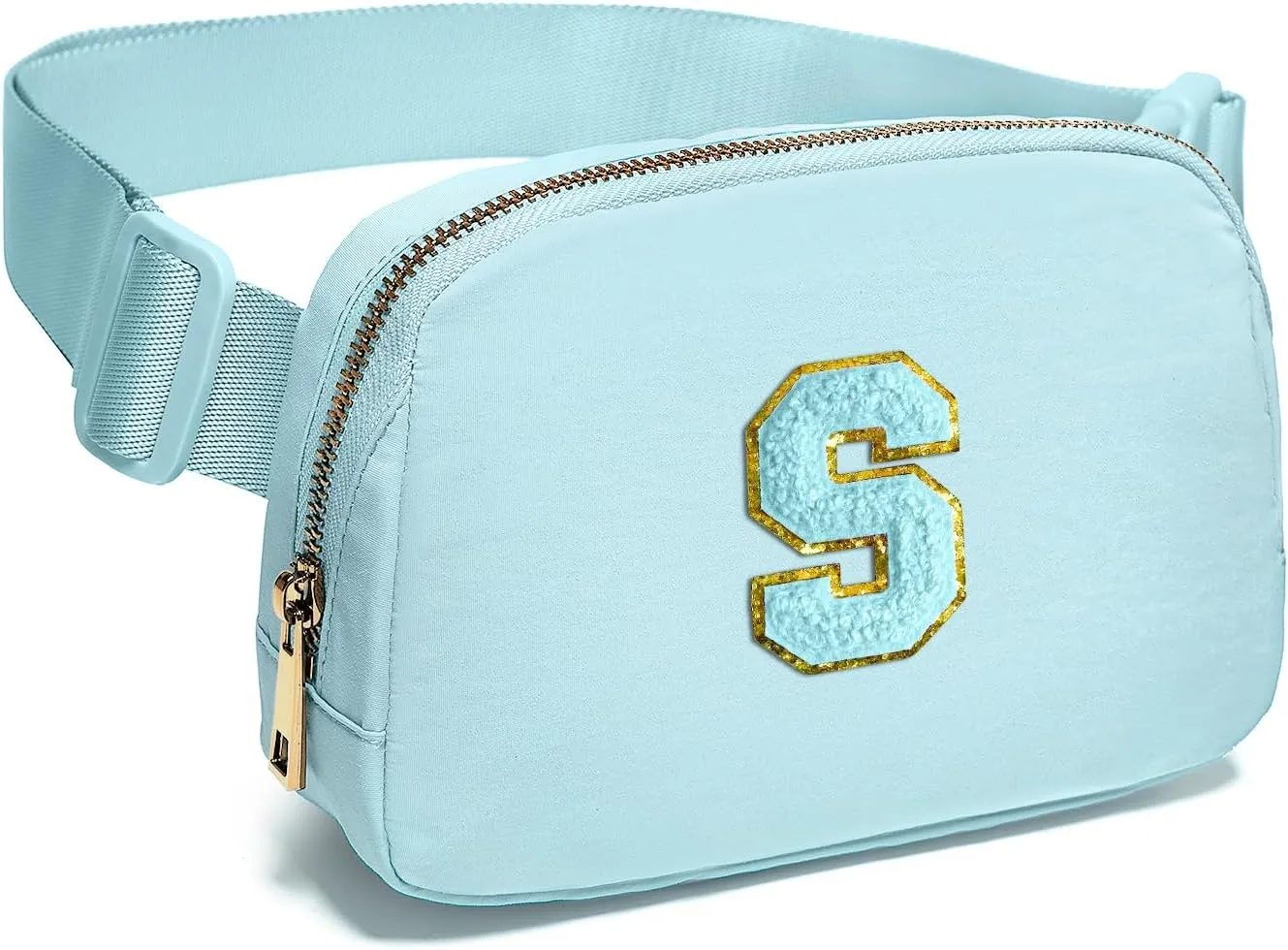 Gitus Gifts for 8 9 10 11 12 Year Old Girls Belt Bag Fanny Pack Crossbody Bags with Initial Letter Patch Cute Stuff Birthday Gifts for Teen Girls Women Personalized Trend Stuff (Icing Blue-S)