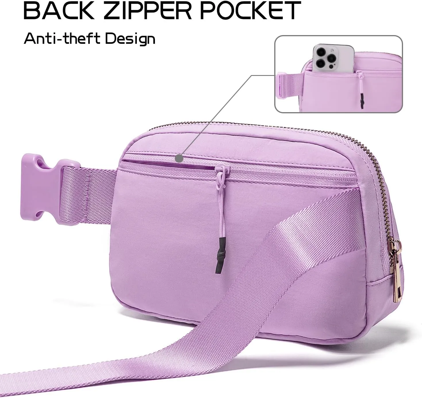 Gitus Gifts for 8 9 10 11 12 Year Old Girls Belt Bag Fanny Pack Crossbody Bags with Initial Letter Patch Cute Stuff Birthday Gifts for Teen Girls Women Personalized Trend Stuff (Lavender-A)