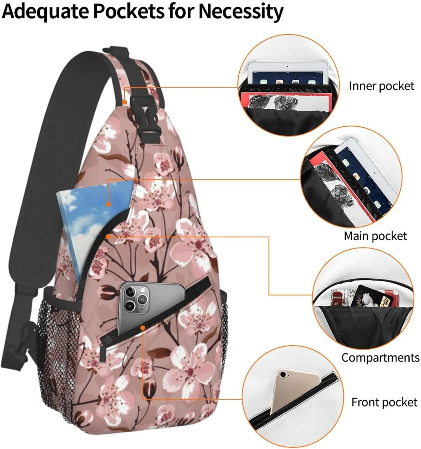 Gnomes Sunflower Chest Bags Crossbody Sling Bag Shoulder Bag Travel Hiking Daypack For Men Women