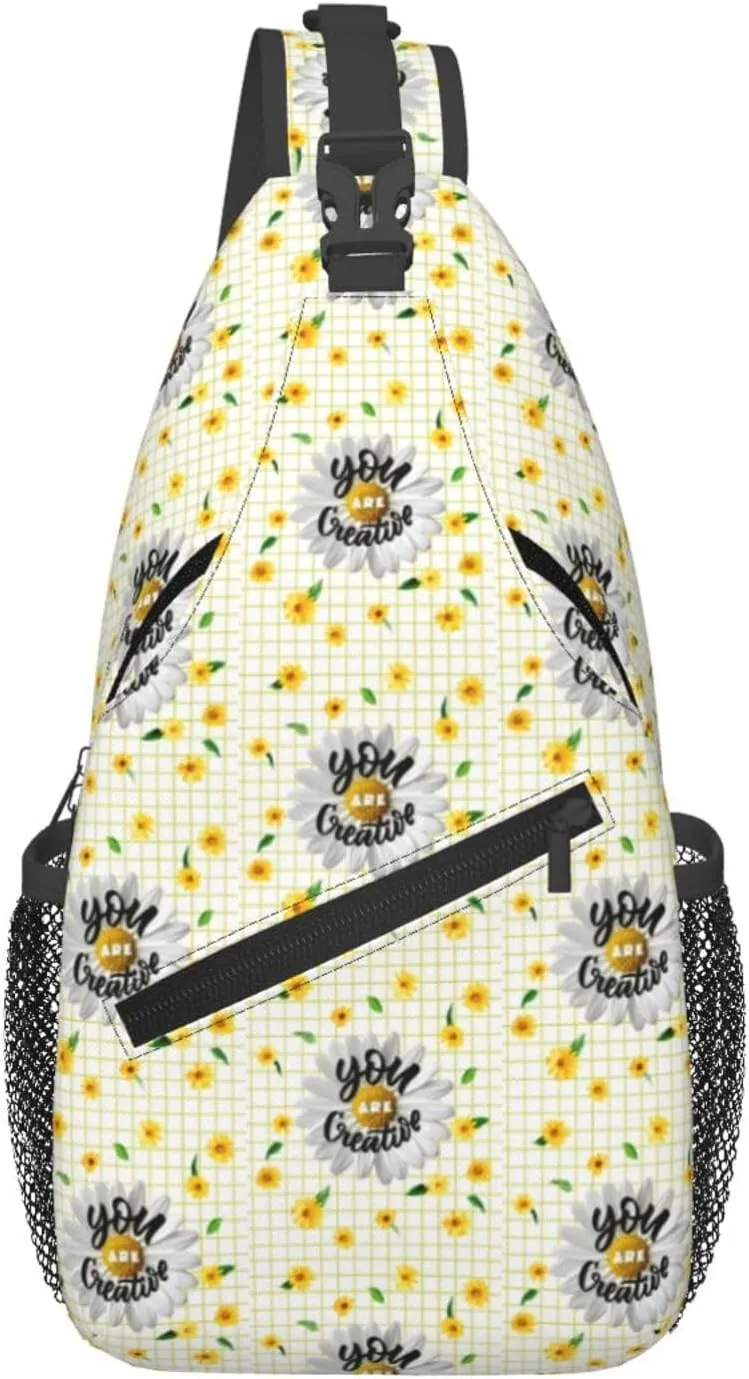 Gnomes Sunflower Chest Bags Crossbody Sling Bag Shoulder Bag Travel Hiking Daypack For Men Women