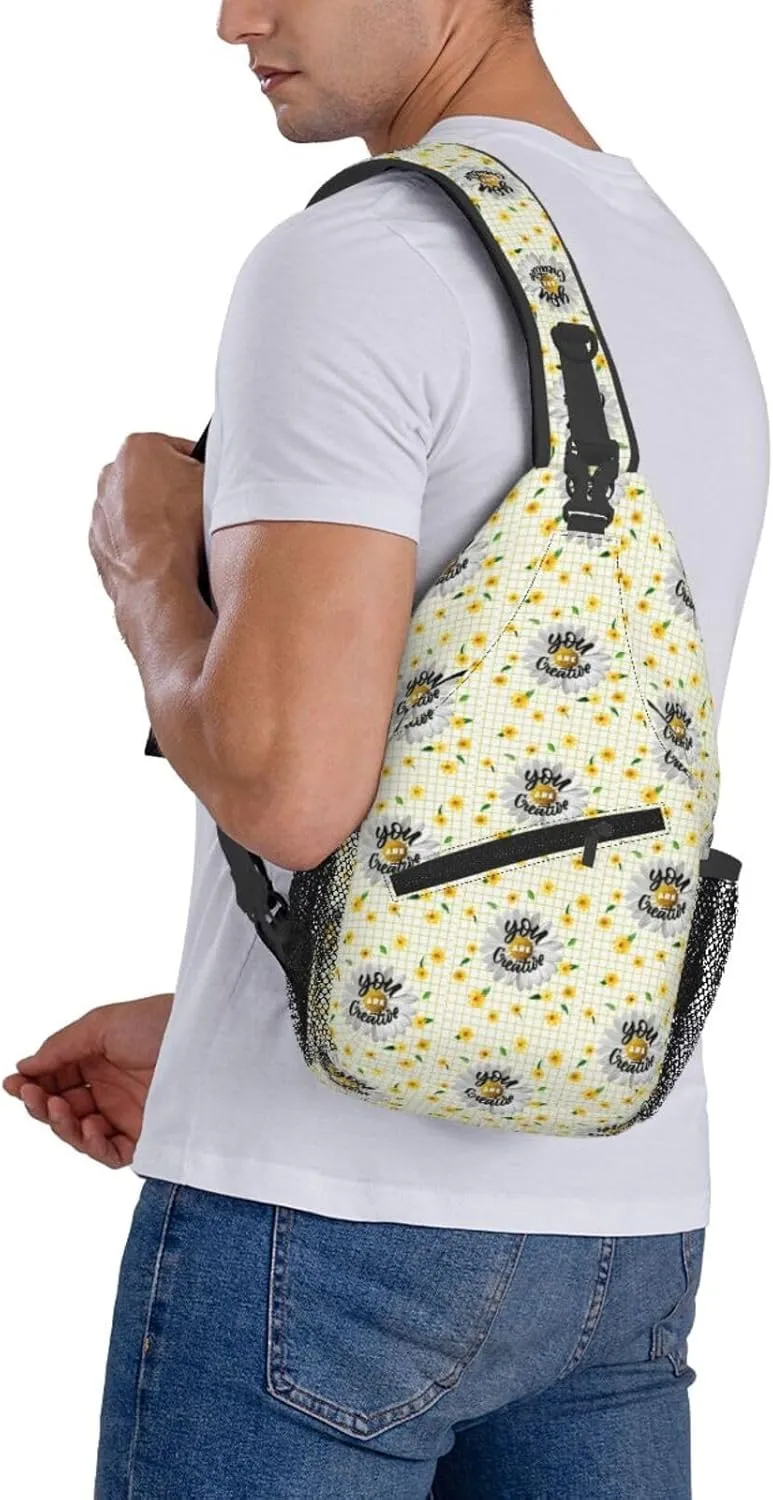 Gnomes Sunflower Chest Bags Crossbody Sling Bag Shoulder Bag Travel Hiking Daypack For Men Women
