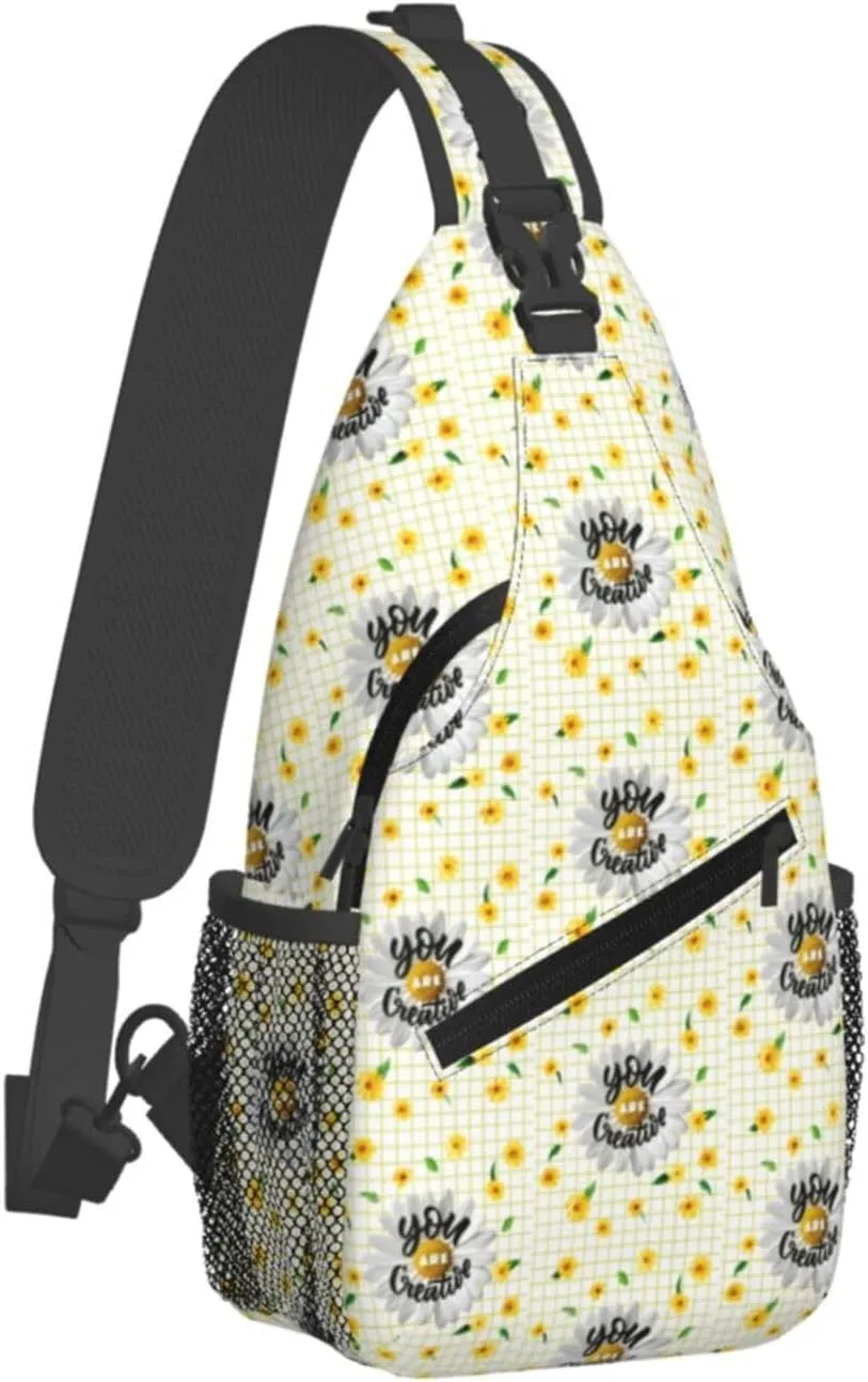 Gnomes Sunflower Chest Bags Crossbody Sling Bag Shoulder Bag Travel Hiking Daypack For Men Women
