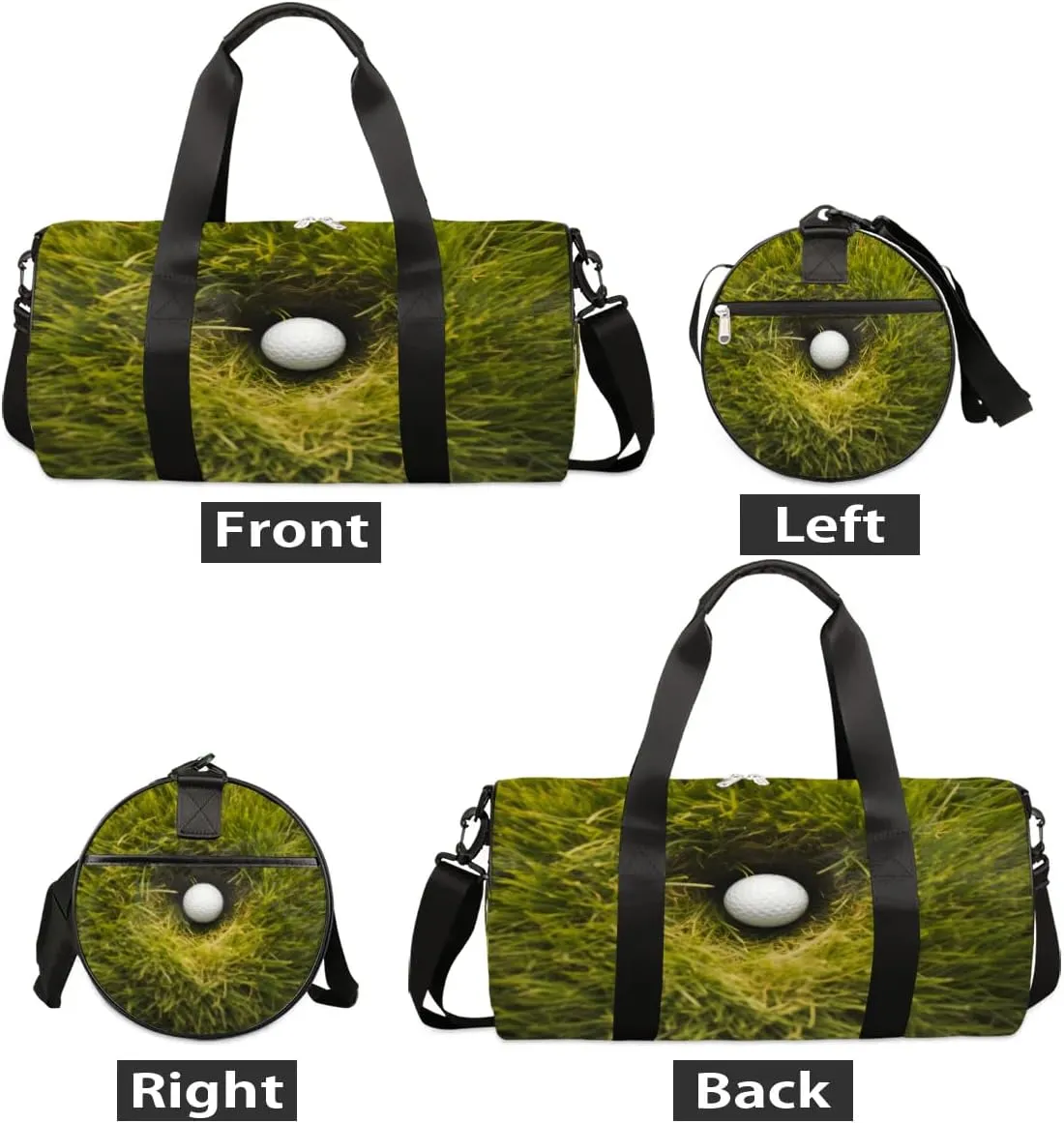 Golf Ball Grass Travel Duffle Bag Gym Bag for Women Men Lightweight Carry on Duffel Bag for Sports Gyms Weekend Getaway