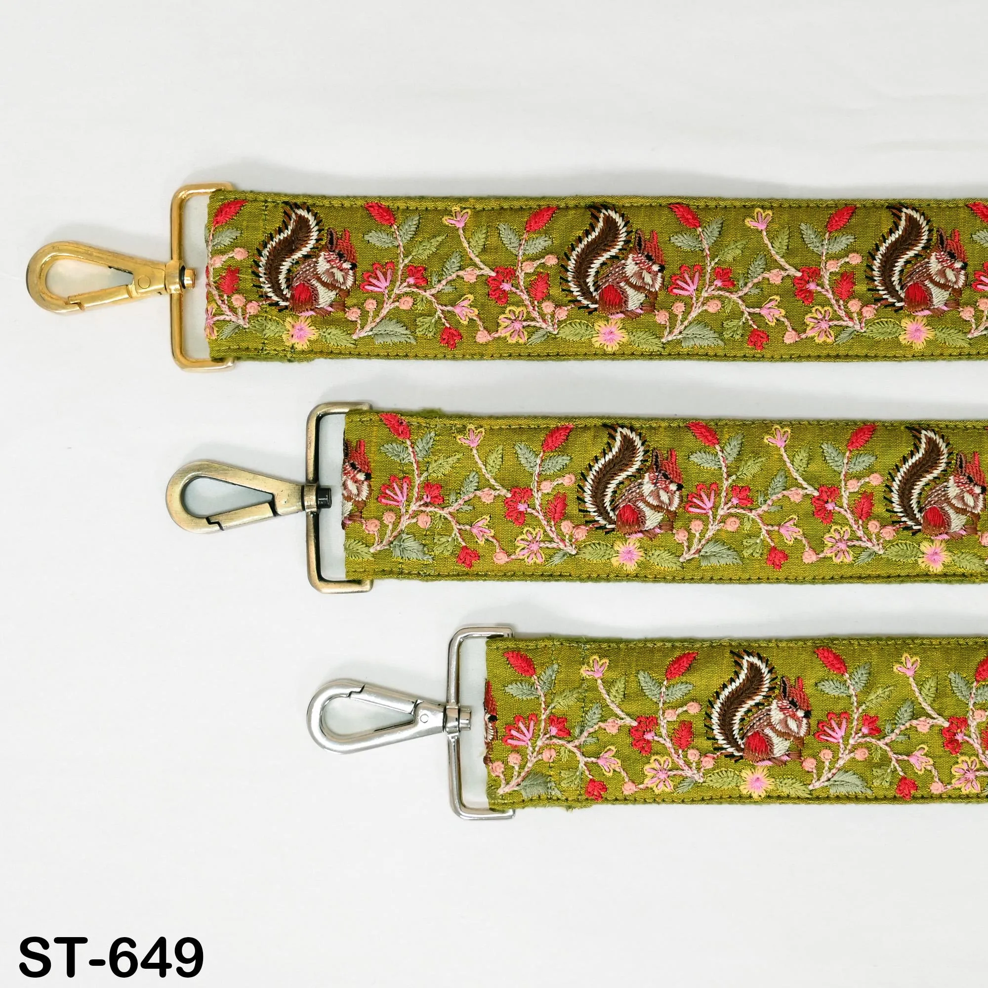 Green Embroidery Replacement Purse Strap Crossbody Strap for Purses Embroidered Boho Bag Strap Boho Guitar Strap Handbag Strap Gift for her