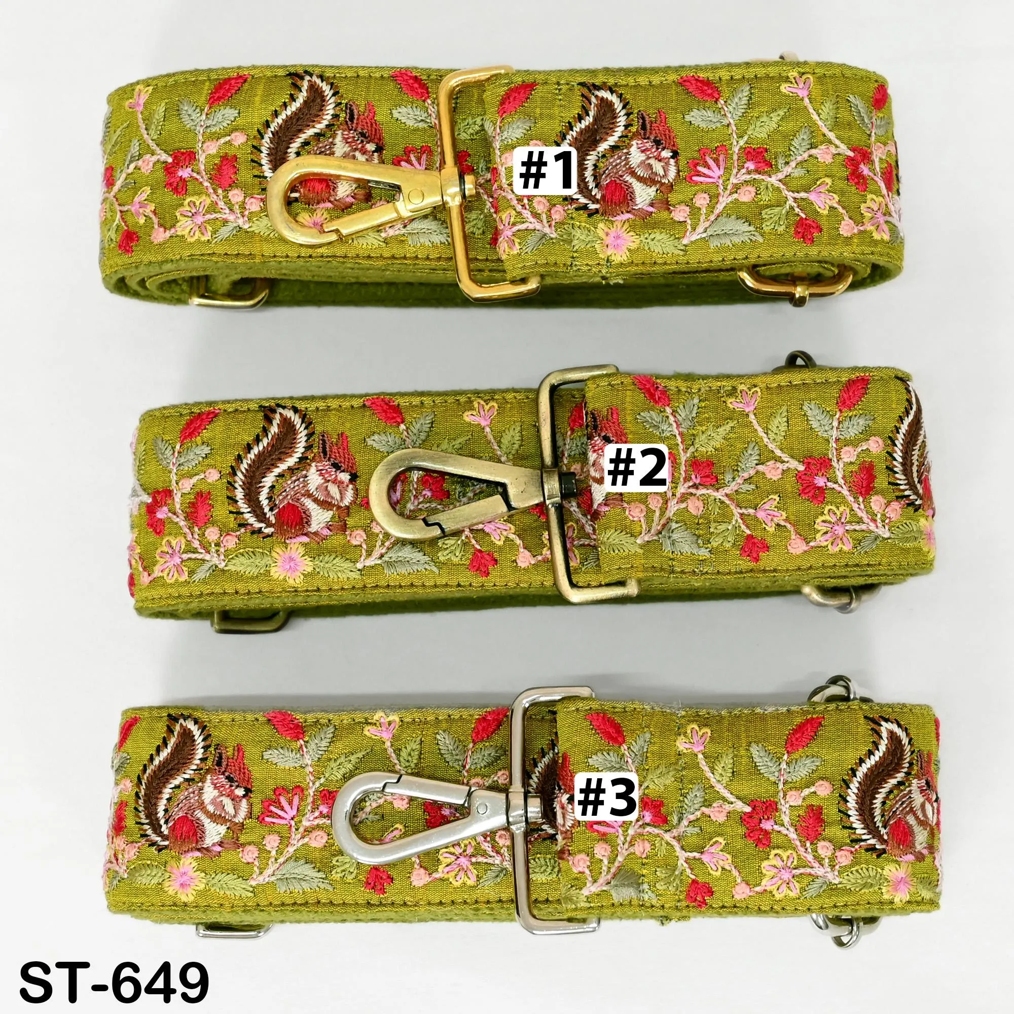 Green Embroidery Replacement Purse Strap Crossbody Strap for Purses Embroidered Boho Bag Strap Boho Guitar Strap Handbag Strap Gift for her