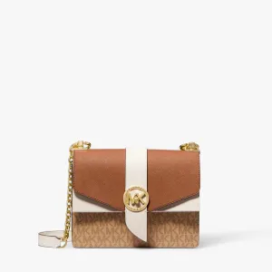 Greenwich Small Color-Block Logo And Saffiano Leather Crossbody Bag