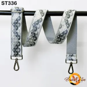 Grey Embroidered Purse Strap Crossbody Strap for Purses Handbag Boho Bag Strap Embroidery Replacement Strap Boho Guitar Strap Gift for her