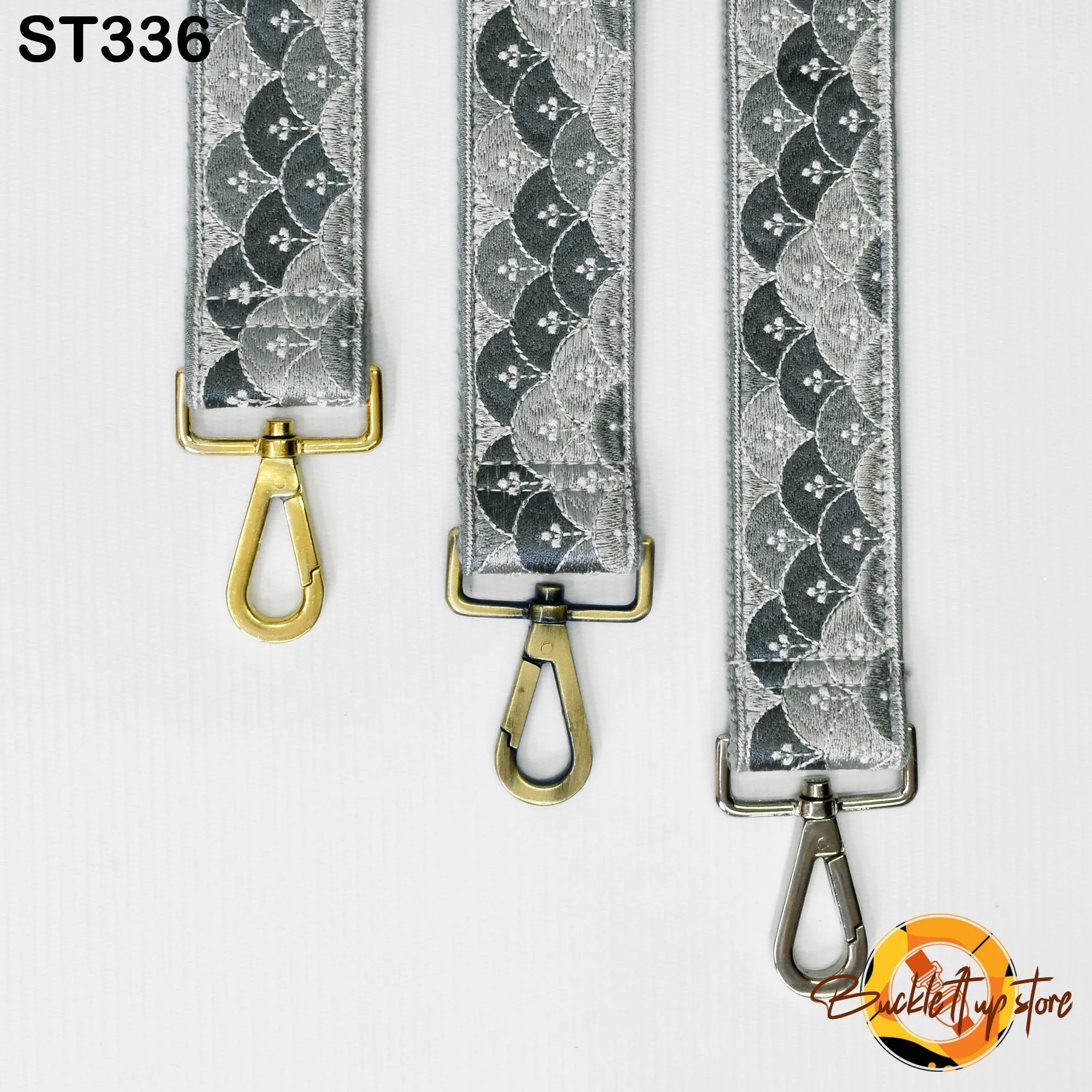 Grey Embroidered Purse Strap Crossbody Strap for Purses Handbag Boho Bag Strap Embroidery Replacement Strap Boho Guitar Strap Gift for her