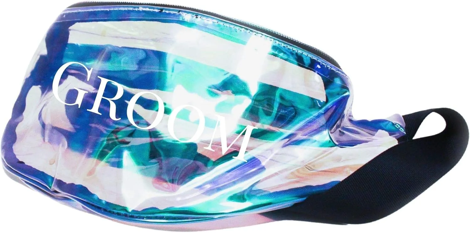 Groom Holographic Metallic Fanny Pack (Clear Version 1)