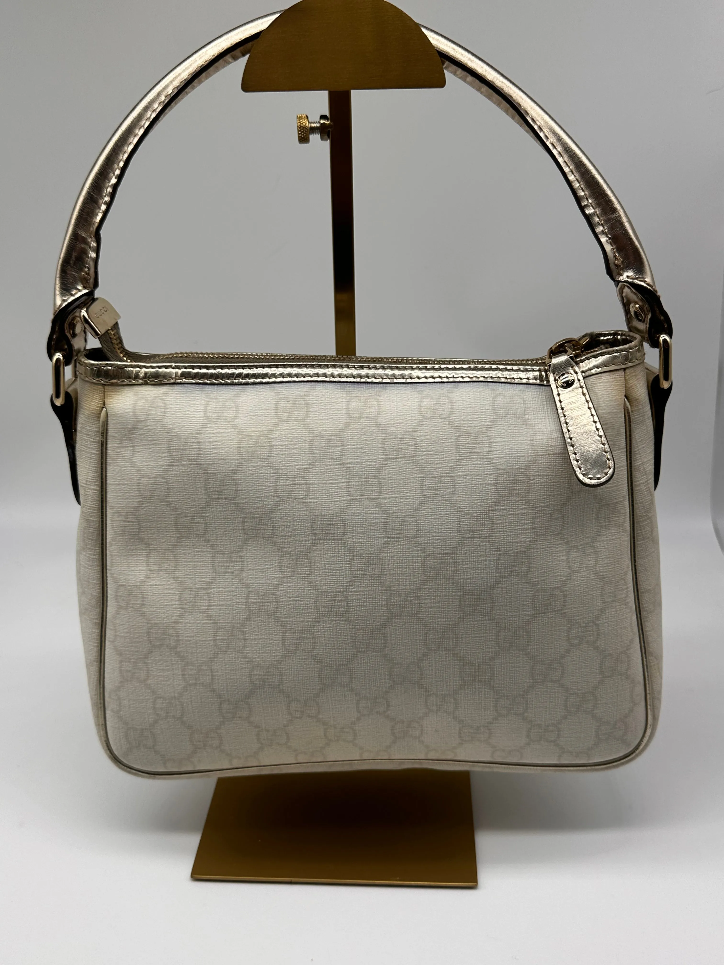 Gucci GG Joy Hobo Bag White and Silver PVC