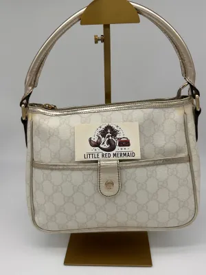 Gucci GG Joy Hobo Bag White and Silver PVC