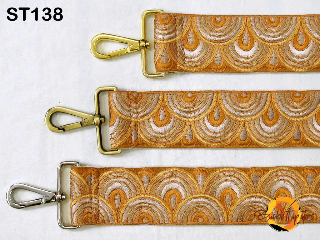 Guitar Strap Crossbody Sling Bag Strap for Purses Embroidered Adjustable Handbag Strap Embroidery Boho Replacement Camera Strap Gift for Mom