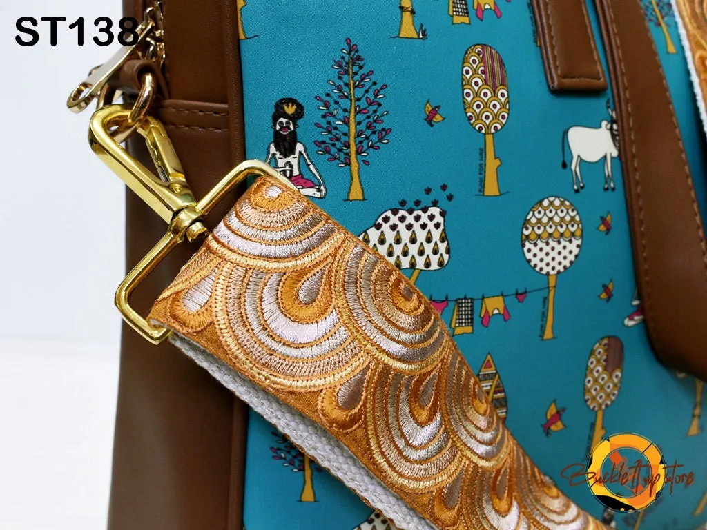 Guitar Strap Crossbody Sling Bag Strap for Purses Embroidered Adjustable Handbag Strap Embroidery Boho Replacement Camera Strap Gift for Mom