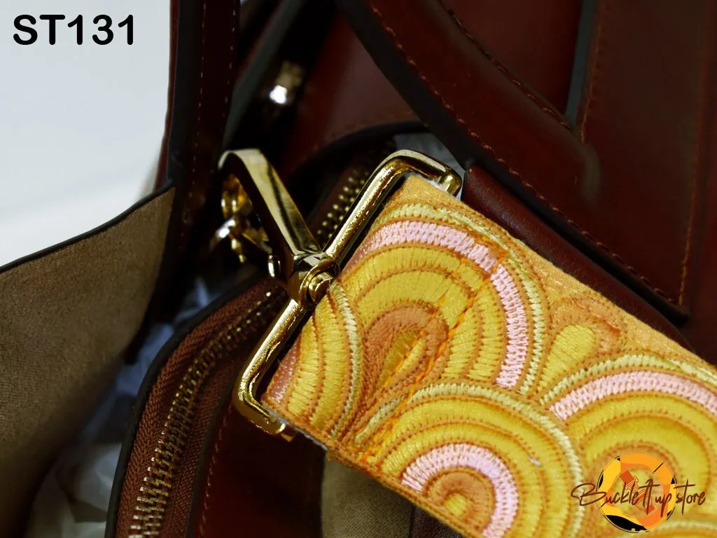 Guitar Strap Crossbody Strap for Purses Embroidered Adjustable Handbag Boho Bag Strap Embroidery Replacement Strap Camera Strap Gift for Mom