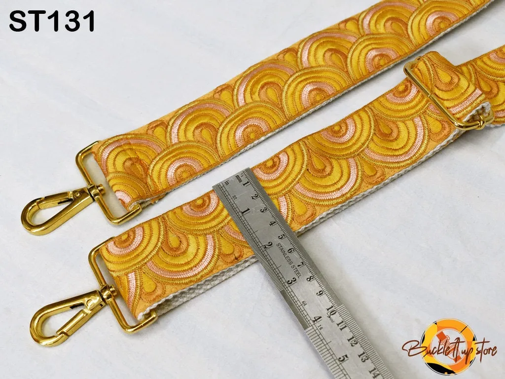 Guitar Strap Crossbody Strap for Purses Embroidered Adjustable Handbag Boho Bag Strap Embroidery Replacement Strap Camera Strap Gift for Mom