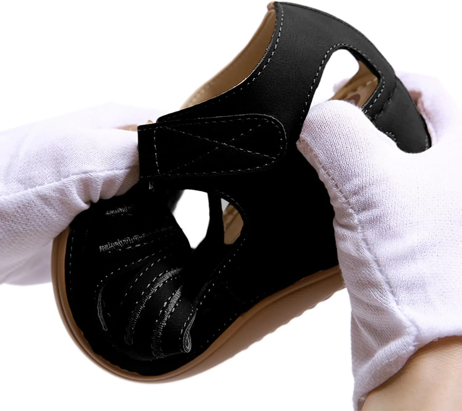 GUNIYIFS Womens Close Toed Sandals Flats Beach Wedge Sandals with Arch Support for Women Summer Casual Comfy Orthotic Shoes