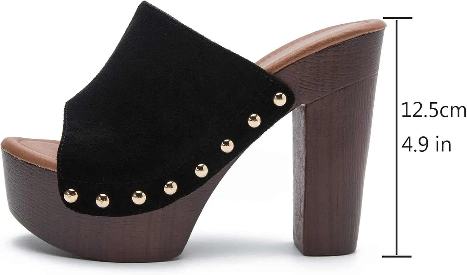 GUNIYIFS Women's Platform Sandal Heeled Sandals for Women Chunky Heel Summer Dressy Leather Peep Toe Mule Sandals Block Heel