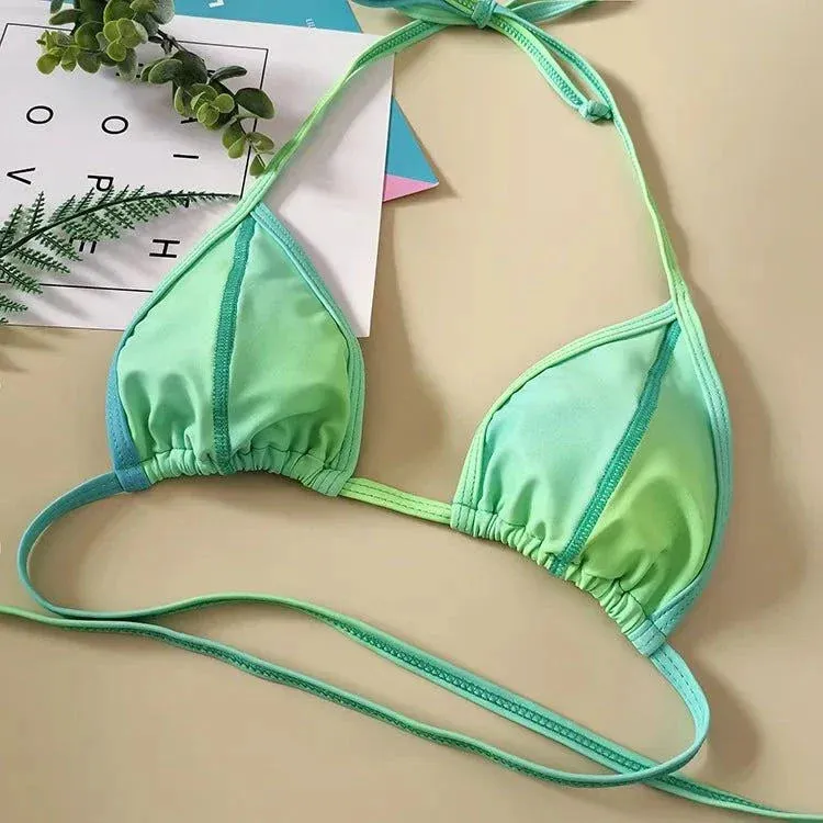 High-line Tie Split Bikini