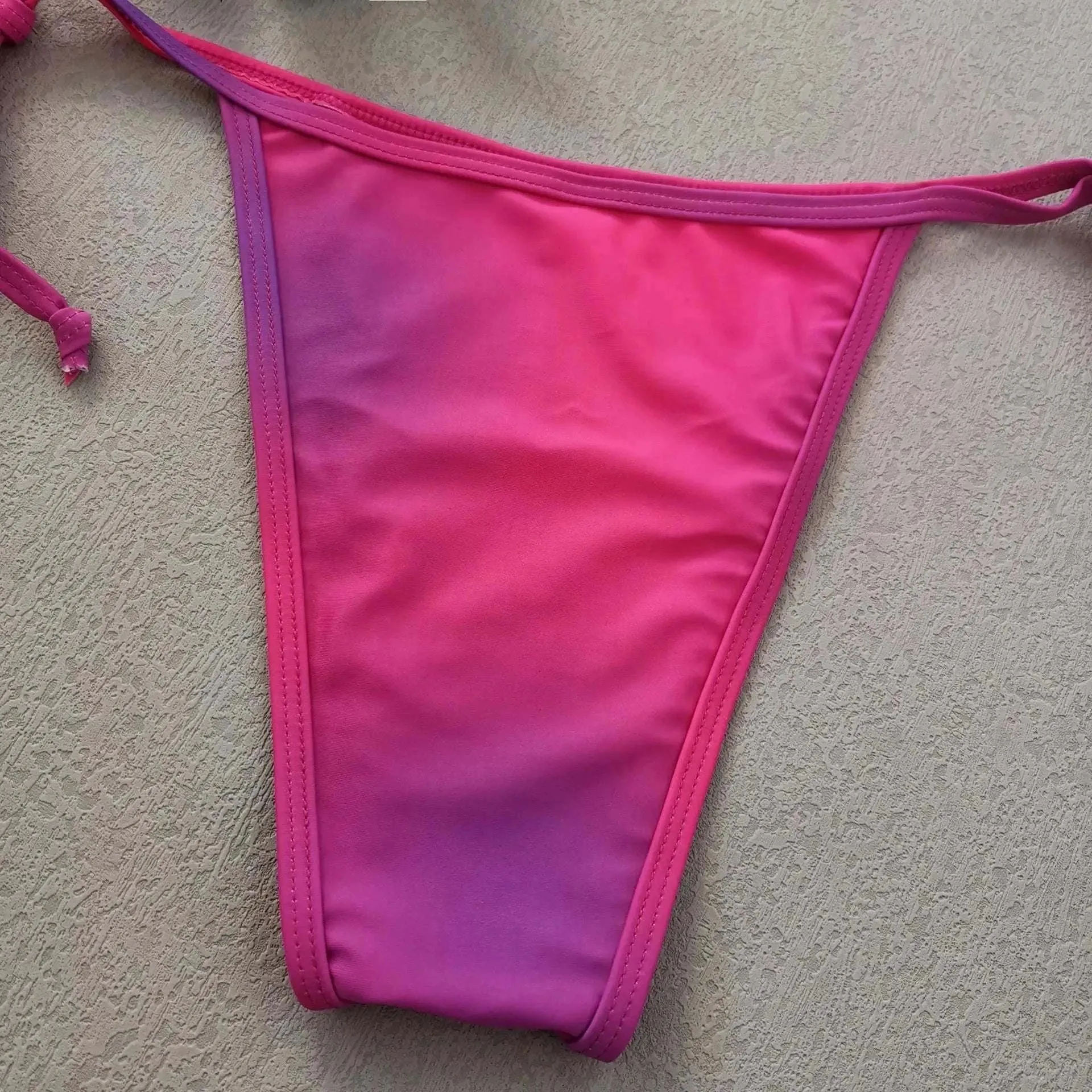 High-line Tie Split Bikini