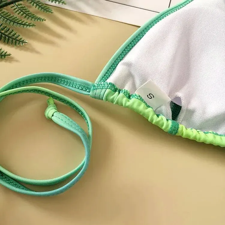 High-line Tie Split Bikini