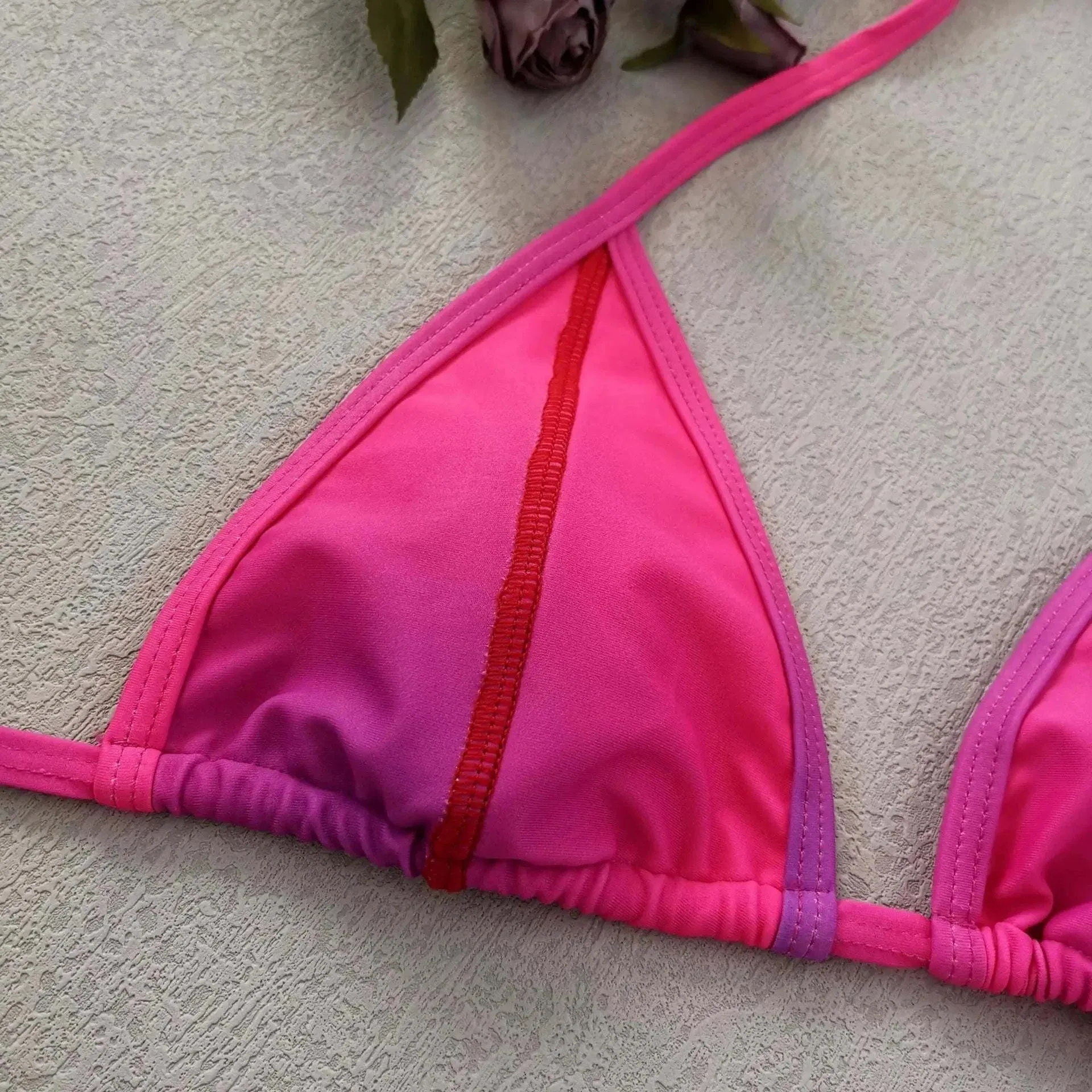 High-line Tie Split Bikini