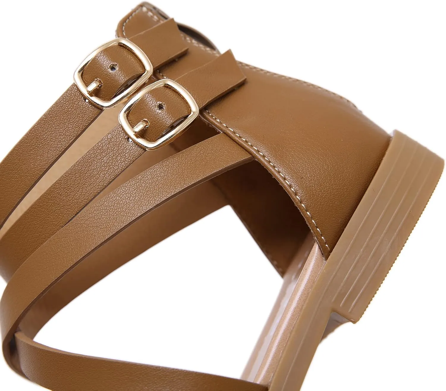 HNGHOU Women's Travel Flat Sandals Summer Casual Rhinestone Roman Flat Sandals Summer Shoes