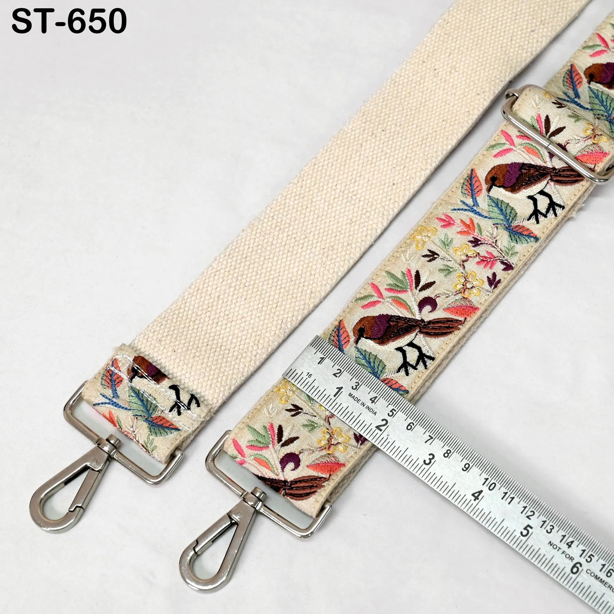 Ivory Embroidery Replacement Purse Strap Crossbody Strap for Purses Embroidered Boho Bag Strap Boho Guitar Strap Handbag Strap Gift for her