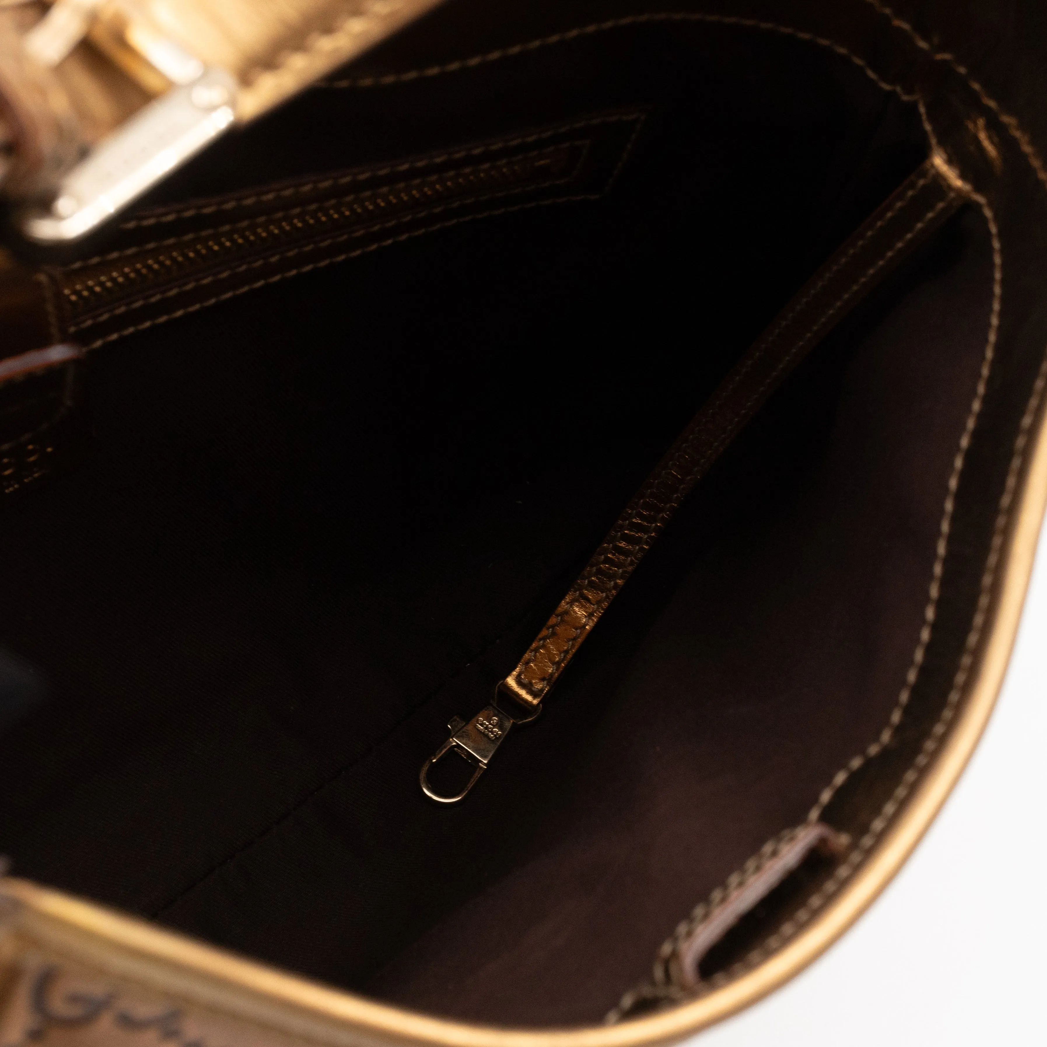 Jackie Small Hobo Bag Metallic Bronze Leather