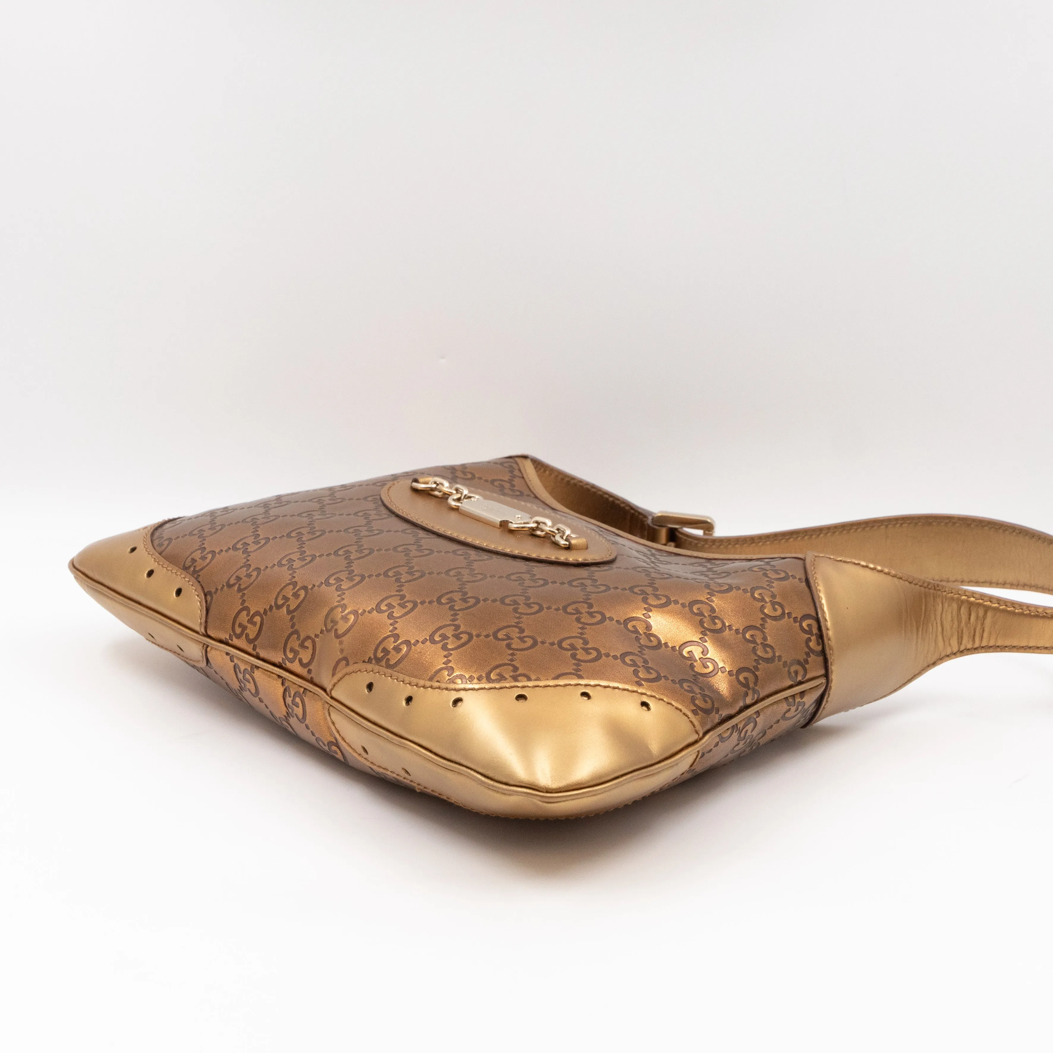 Jackie Small Hobo Bag Metallic Bronze Leather