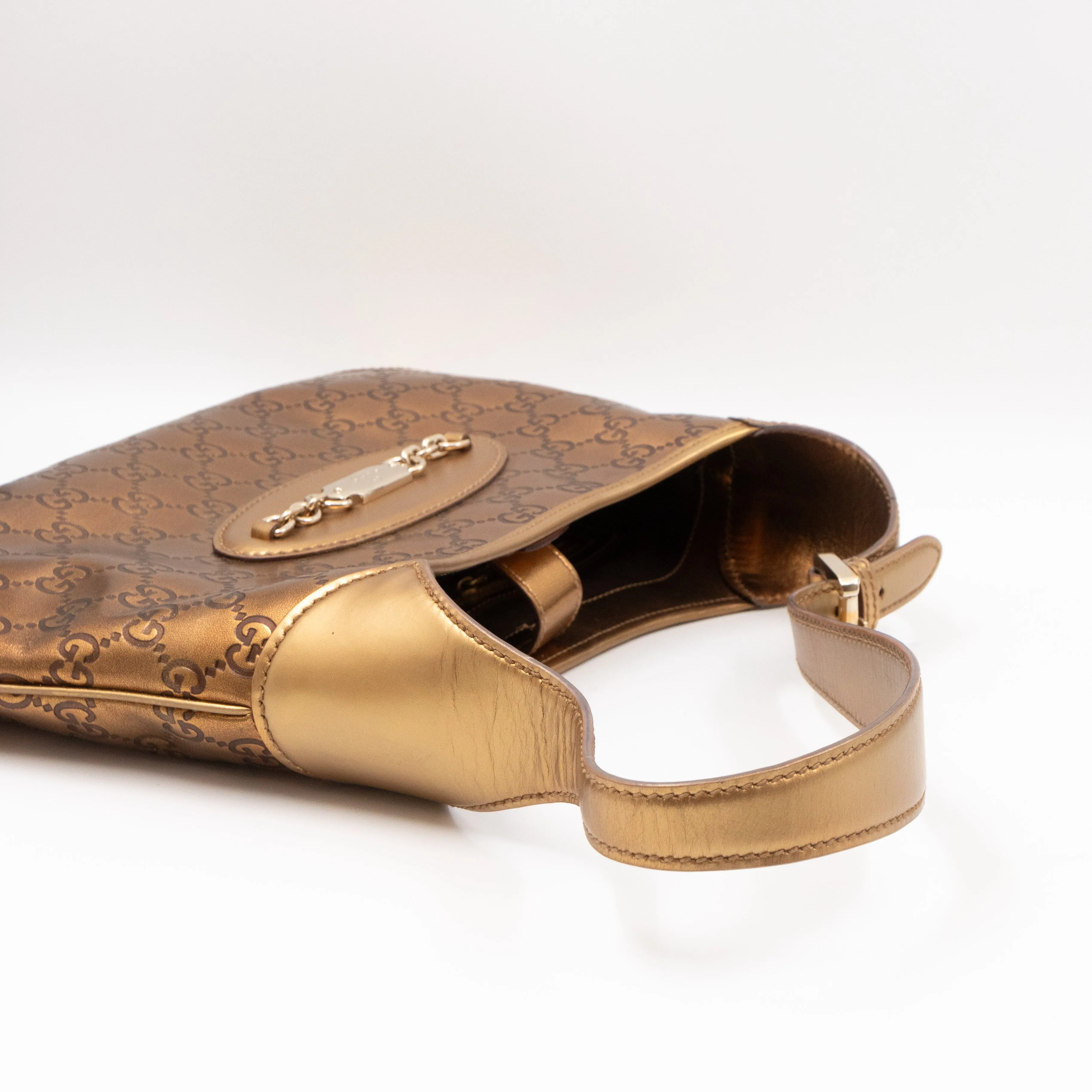 Jackie Small Hobo Bag Metallic Bronze Leather