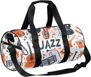 Jazz Musical Instrument Travel Duffle Bag Gym Bag for Women Men Lightweight Carry on Duffel Bag for Sports Gyms Weekend Getaway