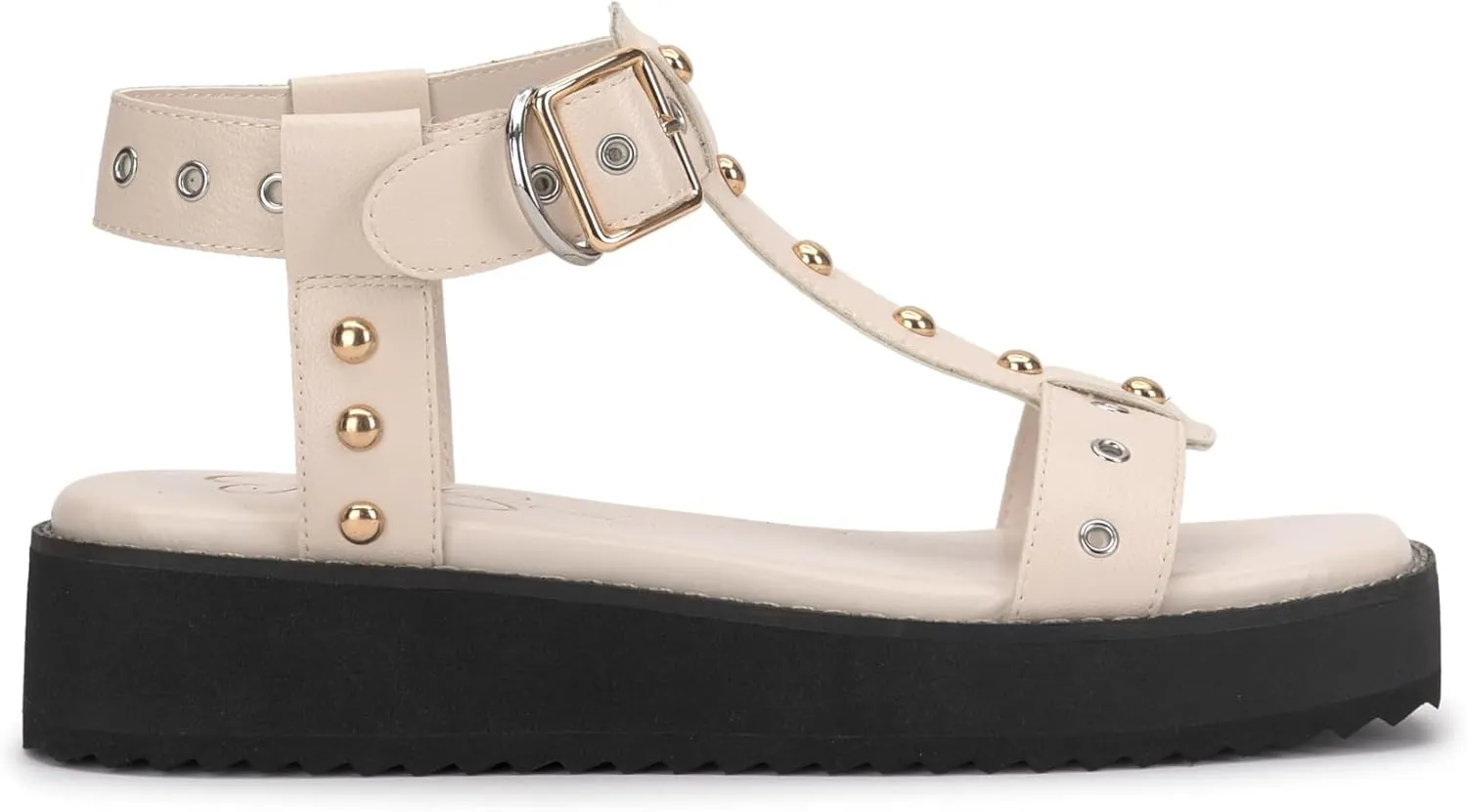 Jessica Simpson Womens Janer Faux Leather Open Toe Flatform Sandals